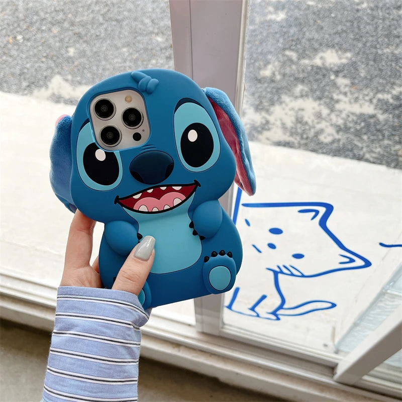Stitch 3D Plush Ears Soft Silicone for iPhone