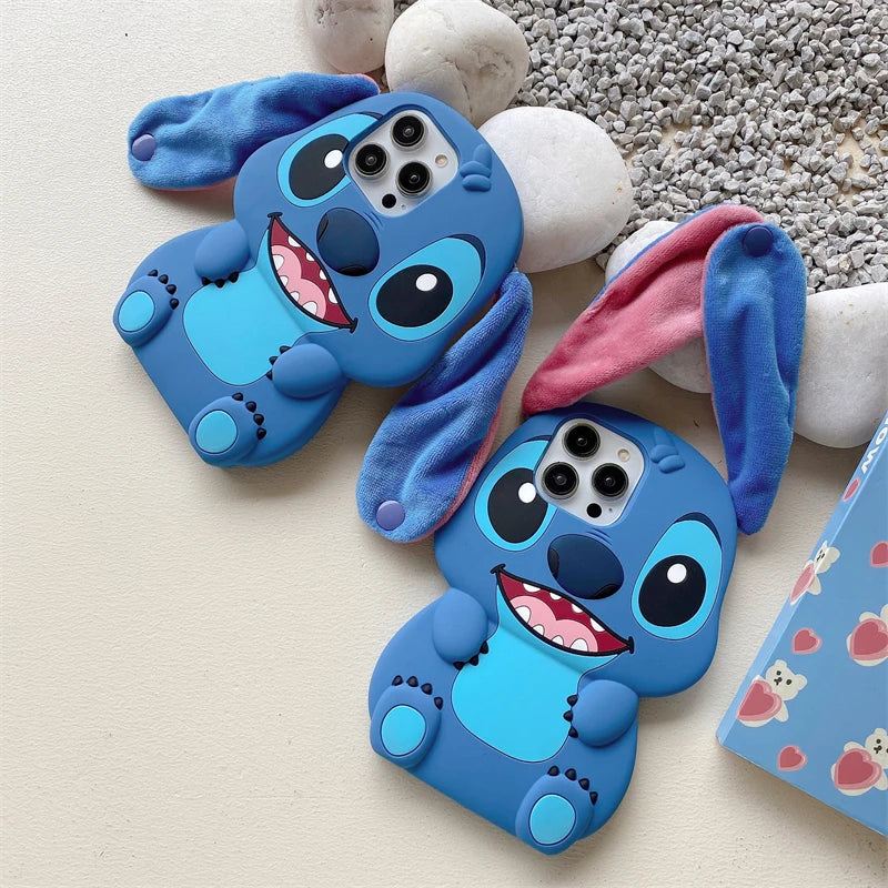 Stitch 3D Plush Ears Soft Silicone for iPhone
