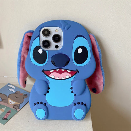 Stitch 3D Plush Ears Soft Silicone for iPhone