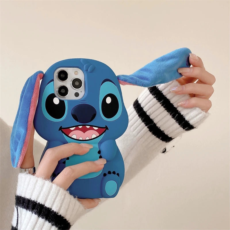 Stitch 3D Plush Ears Soft Silicone for iPhone