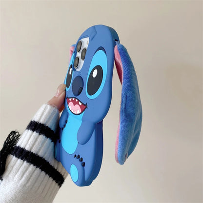 Stitch 3D Plush Ears Soft Silicone for iPhone