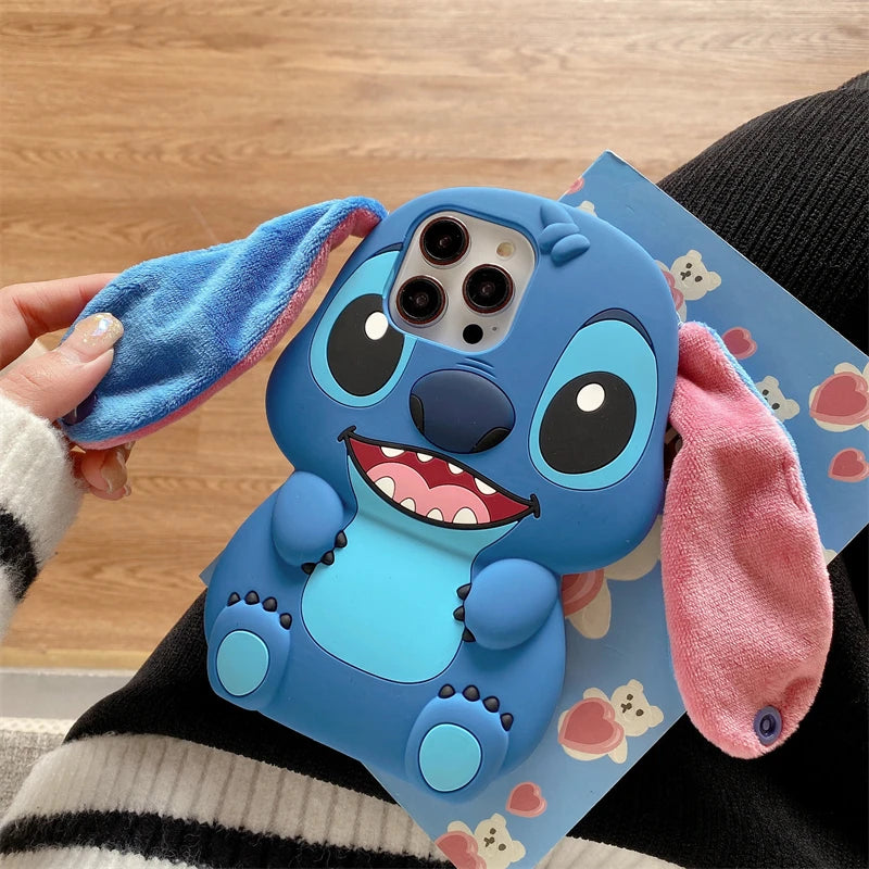 Stitch 3D Plush Ears Soft Silicone for iPhone