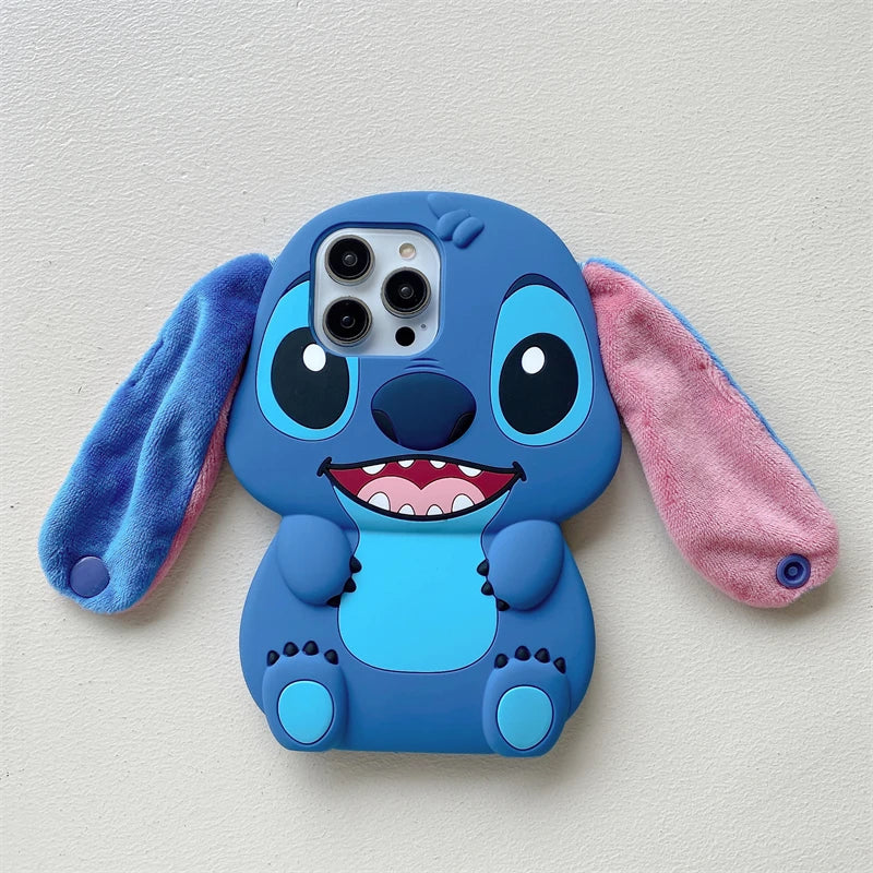 Stitch 3D Plush Ears Soft Silicone for iPhone