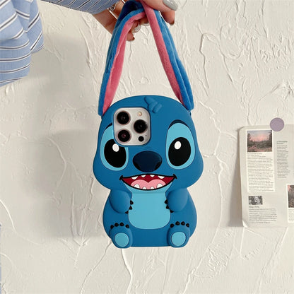 Stitch 3D Plush Ears Soft Silicone for iPhone