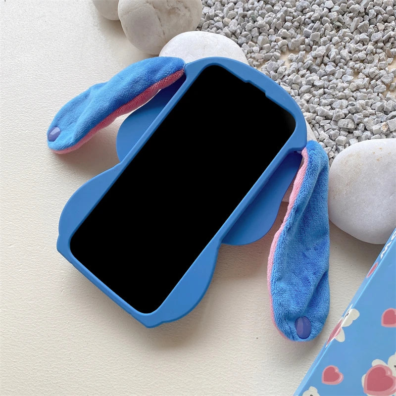 Stitch 3D Plush Ears Soft Silicone for iPhone