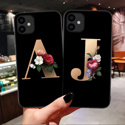 A–Z Alphabet Silicone Phone Case – Personalized TPU Back Cover for iPhone