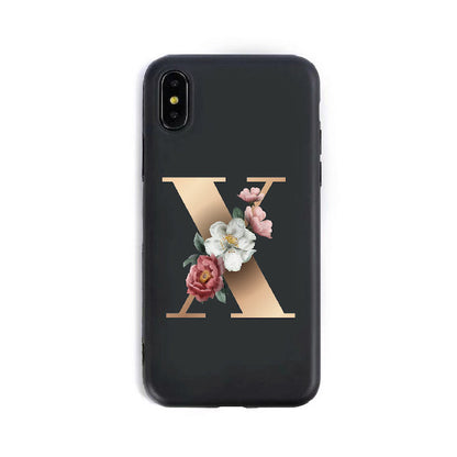 A–Z Alphabet Silicone Phone Case – Personalized TPU Back Cover for iPhone