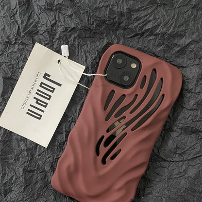 Wavy Cartoon Cute iPhone Case – Soft Rubber Anti-Drop Protective Cover with Heat Dissipation Design