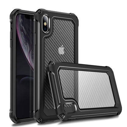 Carbon Fiber Transparent Shockproof Case – Anti-Drop TPU+PC Protective Cover