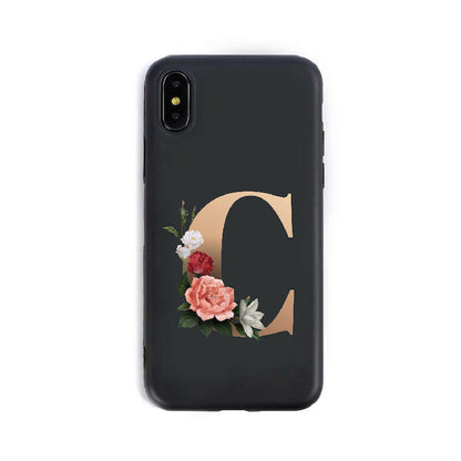 A–Z Alphabet Silicone Phone Case – Personalized TPU Back Cover for iPhone