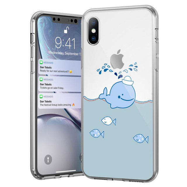 Clear Cute Cartoon Animal iPhone Case Soft TPU freeshipping - Best iPhone Cases Accessories