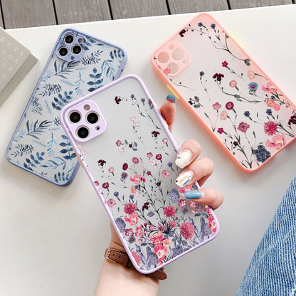Hand Painted Phone Case For iphone X XS MAX XR Flower Cover Hard Shockproof Case For iPhone 6s 7 8 Plus SE 2 13 12 11 pro MAX freeshipping - Best iPhone Cases Accessories