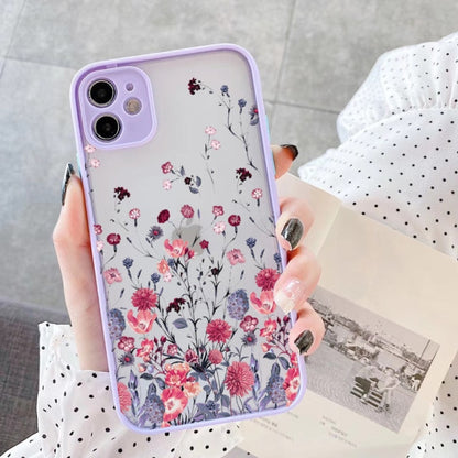 Hand Painted Phone Case For iphone X XS MAX XR Flower Cover Hard Shockproof Case For iPhone 6s 7 8 Plus SE 2 13 12 11 pro MAX freeshipping - Best iPhone Cases Accessories
