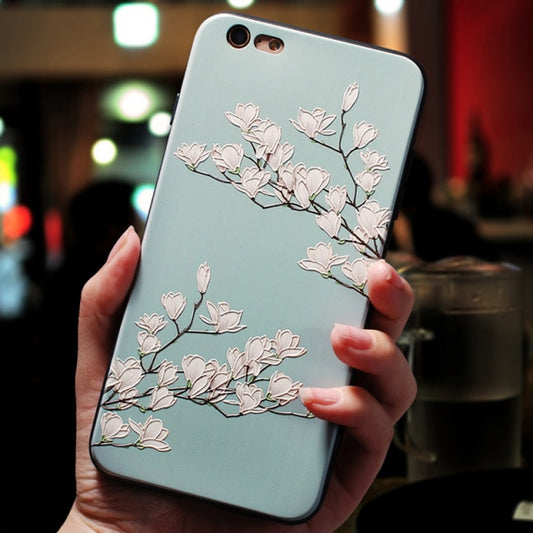 Relief Flower 3D Emboss Silicone Cases For iPhone 13 12 11 Pro X XS XR Max Mini SE 2020 7 8 6 6S Plus 5 5S SE Back Covers Fundas freeshipping - Best iPhone Cases Accessories