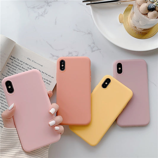 Fruity Color Ultra Thin Stylish Color Case For iPhone Colorful Matte Silicone soft TPU Cover freeshipping - Best iPhone Cases Accessories