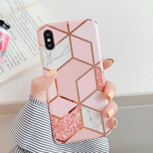LOVECOM Plating Geometric Phone Case For iPhone 13 Pro Max 11 12 Pro Max XR XS Max 7 8 Plus X Soft Marble Phone Back Cover Cases freeshipping - Best iPhone Cases Accessories