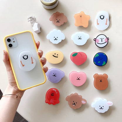 New Hot-selling Universal Cute Cartoon Foldable Mobile Phone Finger Ring Bracket Handle Airbag Bracket Accessories For iPhone freeshipping - Best iPhone Cases Accessories