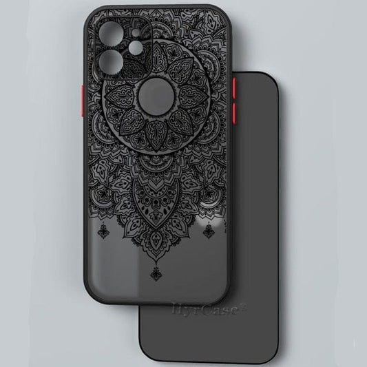Black Lotus Floral and Feather Print Lace Flower Case For iPhone with Hard Matte Cover freeshipping - Best iPhone Cases Accessories