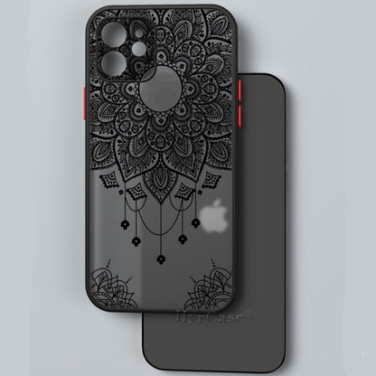 Black Lotus Floral and Feather Print Lace Flower Case For iPhone with Hard Matte Cover freeshipping - Best iPhone Cases Accessories